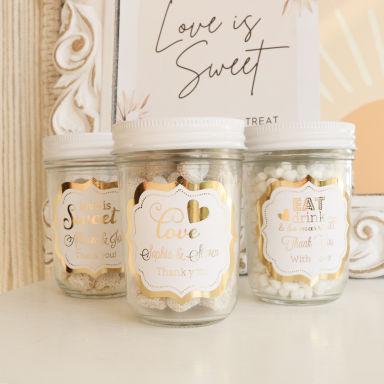 Personalized Mini Mason Jars - Metallic Foil